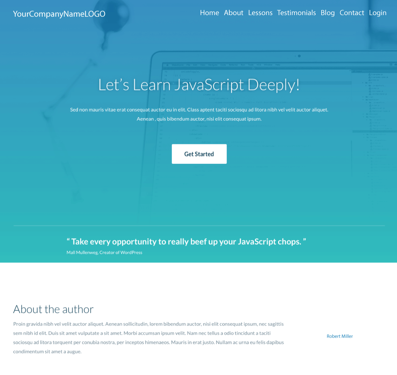An Image of a new Javascript Training website design