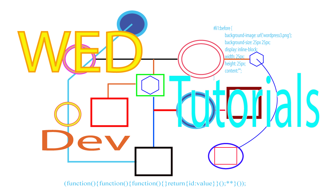 Center Image of a Web Tutorial with flowchart symbols banner