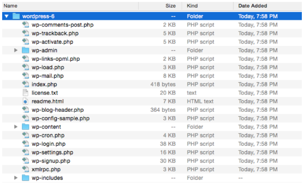 An image of WordPress Version Number